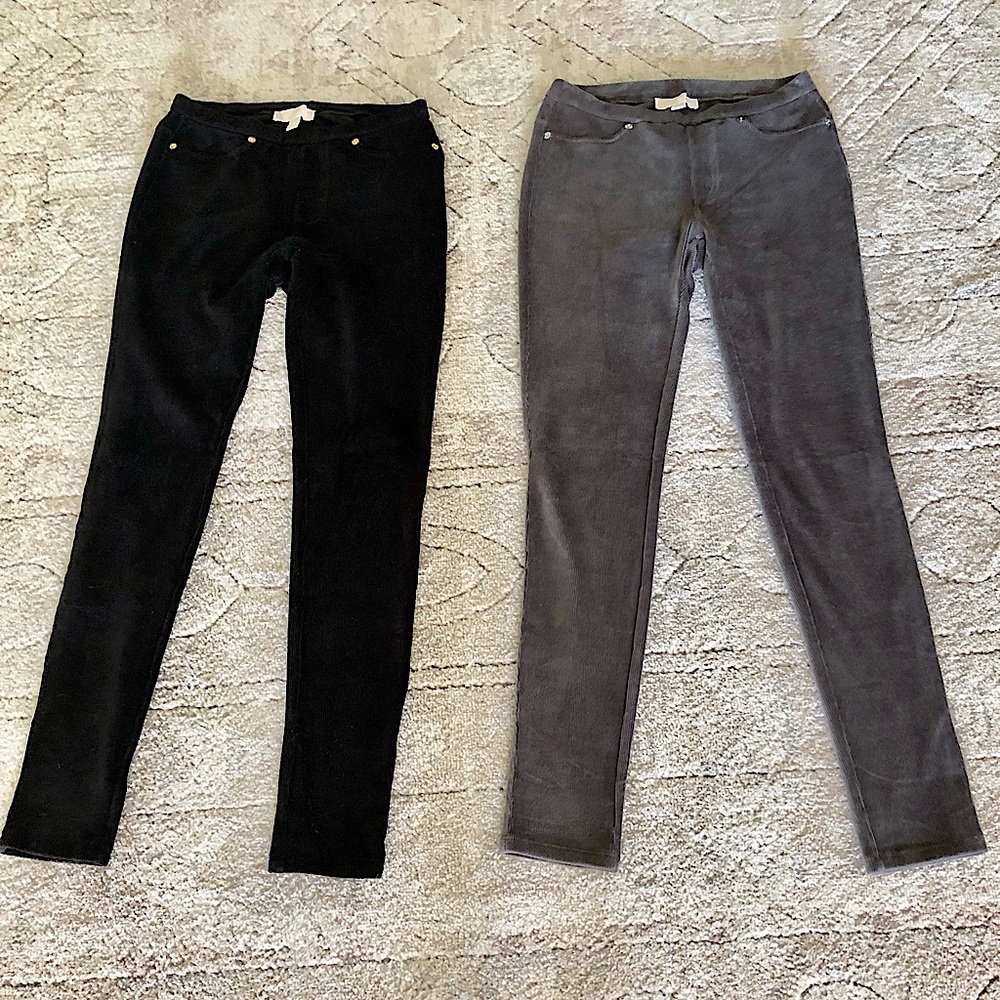 MICHAEL KORS (set of 2) FLAT FRONT TEXTURED STRETCH JEGGINGS